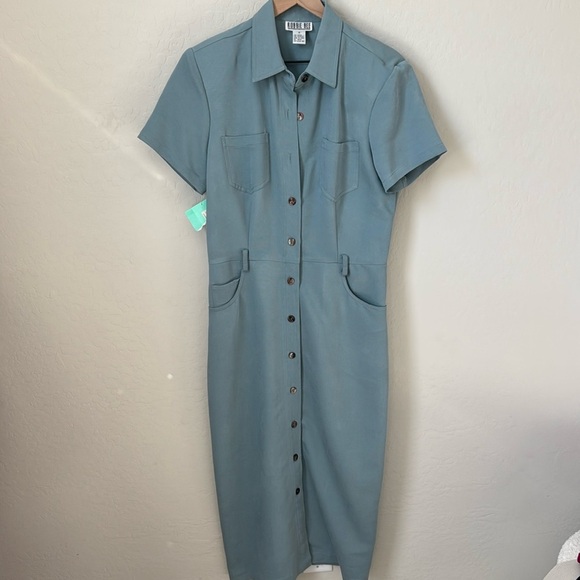 NWT Vintage Robbie Bee Button Up Short Sleeve Shirt Dress Size 10 - Picture 1 of 7
